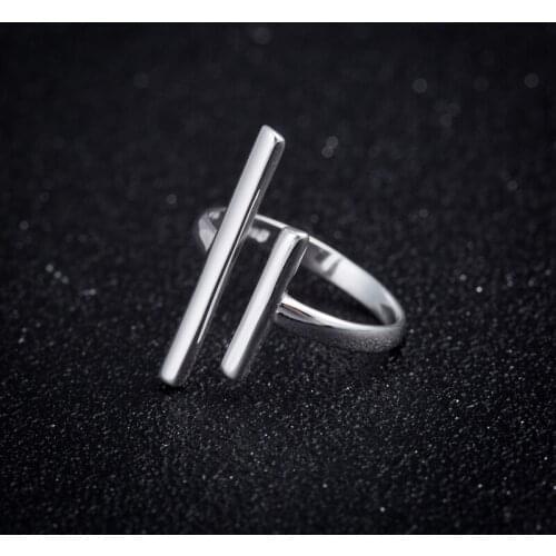 Shuangshuo Minimalist Double Bar One Line Ring Geometric Knuckle Rings Fashion Design Women Finger Accessories Gift bagues femme