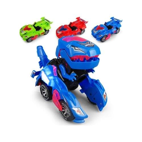 Creative Deformation Dinosaur Toy Car Puzzle Dinosaur Electric Toy LED Flashing Light Music Car Toys For Children
