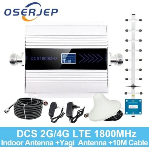 LCD Display GSM Repeater 1800Mhz 4G Cellular Signal Booster Cell Signal Amplifier booster DCS 1800 Mobile Phone Signal amplifier