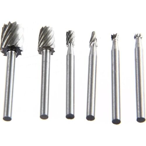 6PCS HSS Dremel Rotary Tool Mini Drill Bits Burr Set Dremel Tools for Woodworking Carving Tools Dremel Accessories