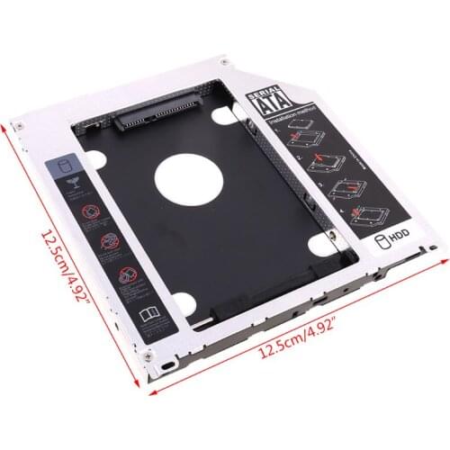 YYDS Second HDD Caddy SATA 2.5" HDD SSD 9.5mm Enclosure For Apple Macbook DVD ROM