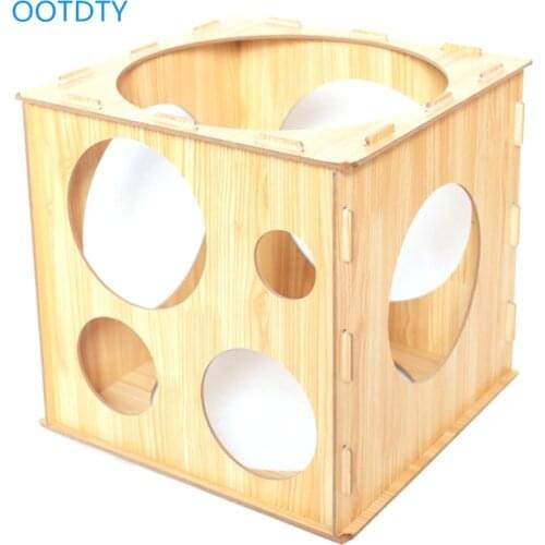 9 Holes Balloon Sizer Box Wood Square Balloon Measurement Tool for Arch Kit for Birthday Party Wedding Party Decorations