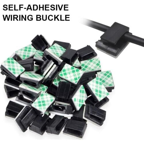 100/300pcs Cable Clips Strong Self Adhesive Nylon Wiring Buckle Wire Holder Cable Management for Car Home Office Auto Fastener