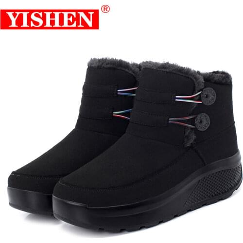 YISHEN Women Boots Ankle Warm Suede Soft Plush Winter Snow Boots Casual Chunky Shoes Ladies Booties Femmes Bottes Size 35-42