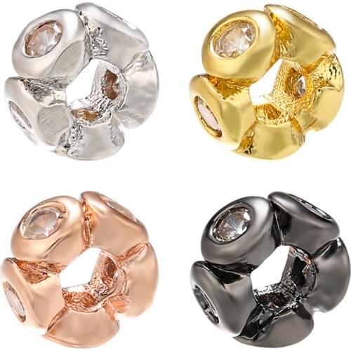 ZHUKOU 2.6x5mm crystal petals spacer beads for women necklace earrings bracelet jewelry accessories making findings model:VZ235