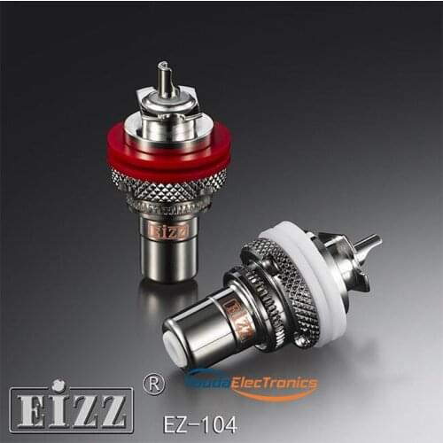 1pair 2pcs EIZZ EZ-104 Female RCA Jack Rhodium Plated tellurium copper Teflon