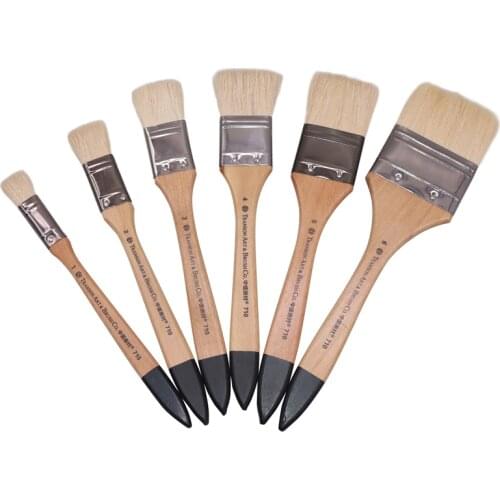 1 pcs Wool Brush Metal Ring Wooden Handle Watercolor Painting Gouache Acrylic Art Brush 6 Size Paint Brush Art Supplies