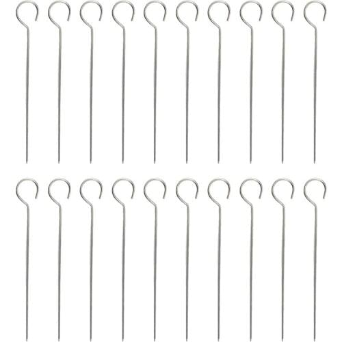 20Pcs Stainless Steel Skewers Barbecue Needle Grilling Sticks Goose Tail Needle Steel Needle Barbecue Needle Duck Tail Needle
