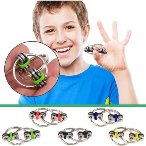 2021 Relief Bike Chain Fidget Toy For Autism Antistress Toys Set Anti Stress Spinner Key Metal Ring Puzzle Sensory Toys