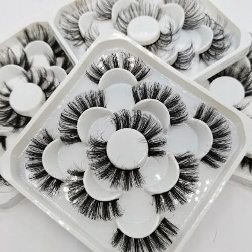 NEW 5 /10 Pairs Faux Mink Eyelashes 25mm Lashes Fluffy Messy 3D Mink Lashes Wholesale, 5 Pairs Natural False Eyelashes Extension