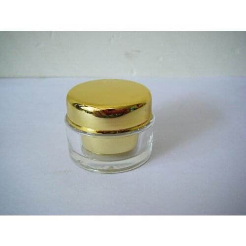5g plastic acrylic round gold cream bottle/pot/jar for serum/eye cream/essence/moisturizer/sample/art nail skin care packing