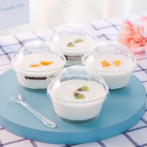 50pcs Tiramisu dessert plastic cups 150ml mousse cup birthday party diy baking package pudding jelly ice cream cake box with lid