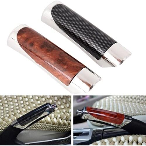 Hot sale 1pc Car Carbon Fiber Sleeve Wooden Style Hand Brake Ebrake Handle Hand Break Protect Cover