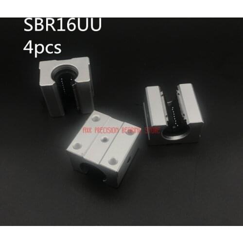 2021 Real Cnc Router Parts AXK Linear Rail 4pcs/lot Free Shipping Sbr16uu 16mm Linear Ball Bearing Block Cnc Router Sbr16