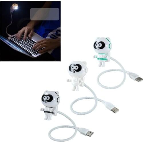 Flexible Panda Astronaut LED Night Lamps USB Gadget Laptop Accessories Flexible Reading Mini Lamp LED Bedroom Lamp USB light