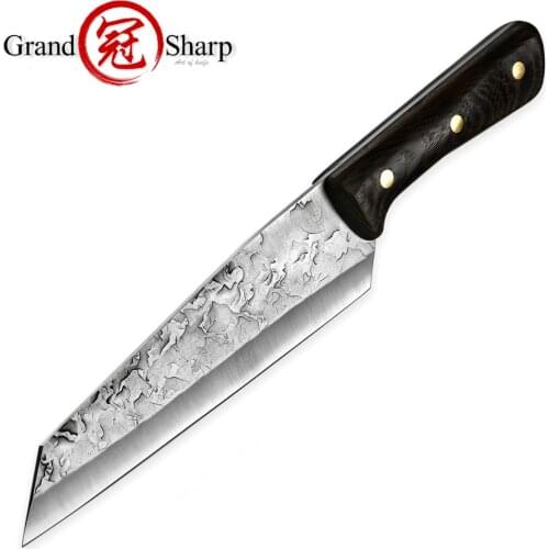 Grandsharp 7 Inch Handmade Forged Kitchen Knives Butcher Chopping Slicing Cleaver Chinese Chef Knife Best Dropshipping Product