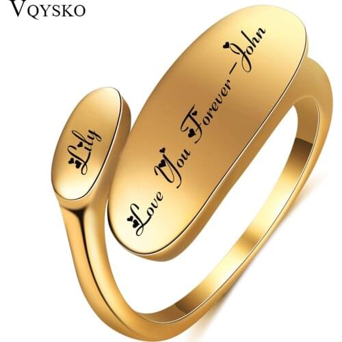 2020 New Personalized Irregular Gold Finger Rings For Lovers Stainless Steel Plain Geometric Customize Jewelry Ring Women Men