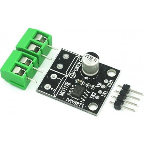 DRV8871 H-Bridge Brushed DC Motor Driver Breakout Board For Arduino PWM Control 3.6A Max Internal Current Sense 6.5V To 45V