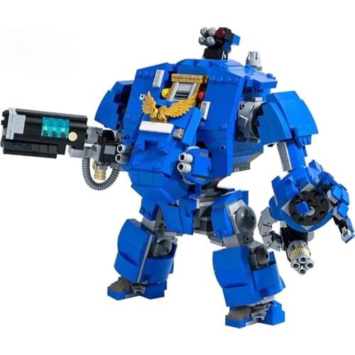 MOC Ultramarine Primaris Redemptor Dreadnought Wars Fearless Robot Building Blocks Kit Mechanical Mecha Destroyer Toys For Kids