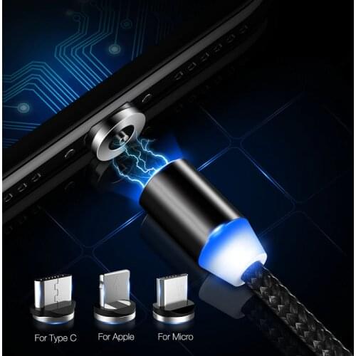 Magnetic Cable Micro USB Type C Charging Cable For Samsung iPhone 7 6 Charger Fast Magnet cable USB C Cord Wires Adapter