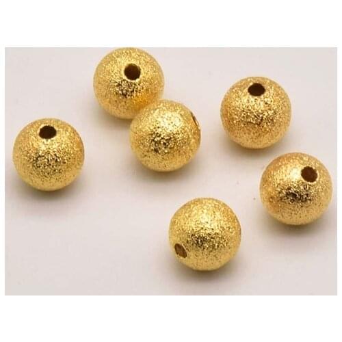 20 Pcs/Lot 8mm 18K Brass Gold-Plated Frosted Beads For Diy Jewelry Finding Making Accessories Wholesale Supplies Crafts JA0162