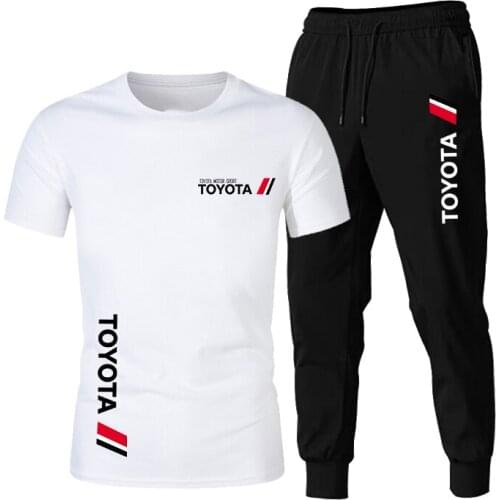 Fashion Mens T-shirt 2 Piece Sportswear Brand Printing Short Sleeve + Pants Suit Mens Sports Suit 2021 Casual Mens Clothing