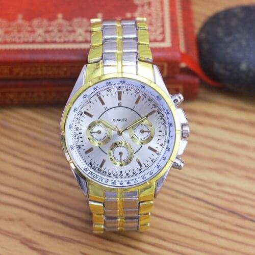 2019 men gentleman luxury stainless steel quartz wristwatches male casual gold luminous hands bracelet watches relogio masculino