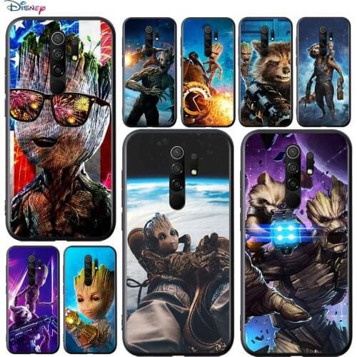 Marvel Avengers Super Hero Groot For Xiaomi Redmi 9A 9C 9 Prime GO 8A 7A 6A 5A 4X S2 Pro Plus Soft TPU Silicone Black Phone Case