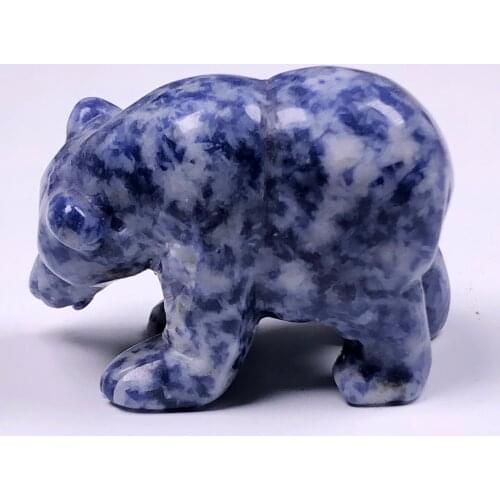 Natural lapis lazuli carved lovely polar bear home decor
