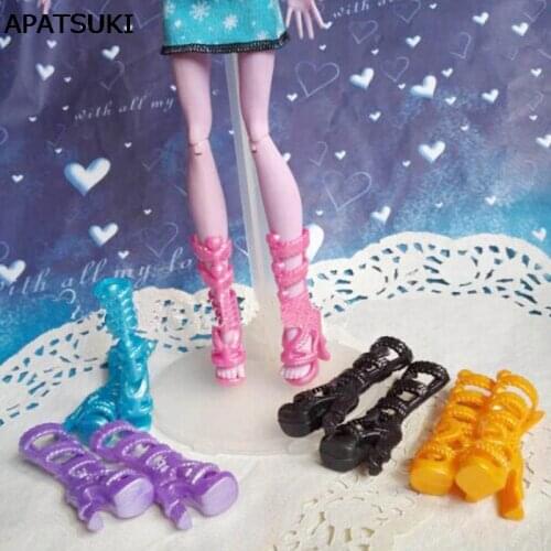 5pairs/lot 2016 New Fashion Shoes For Monster High Dolls High Quality High Heel Boots Shoes Doll Accessories Kids Toy
