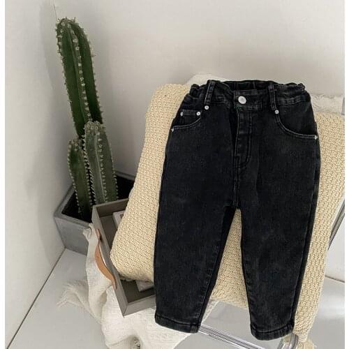2020 New Boys Jeans Pants Autumn Winter Baby Fashion Solid Plus Velvet Trousers Kids Casual Thicken Warm Denim Pants for Boy New