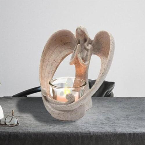 New Retro European and American Resin Angel Candle Holder Living Room Bedroom TV Cabinet Decoration Unique Decoration Gift Home