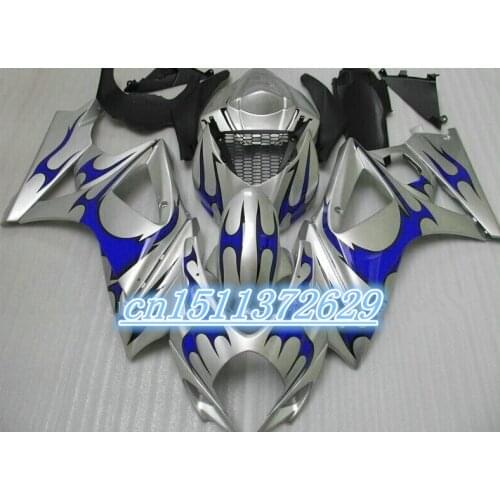 Fairing For SUZUKI GSX-R1000 K7 07 08 GSX R1000 GSXR 1000 NEW K7 07-08 Silver Blue GSXR1000 2007 2008 Bod