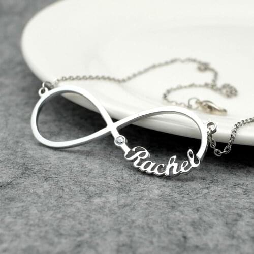 Personalized Name Jewelry Custom Infinity Necklace Birthstone Nameplate Jewelry Gift for Mom