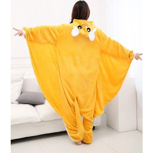 Kigurumi Adult Flying Squirrel Pajamas Sleepsuit Cartoon Onesies Unisex Pyjamas Cosplay Costume For Halloween Party