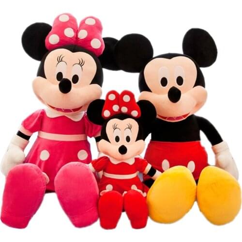 Hot Sale 30cm Anime Mickey and Minnie High Quality Mouse Plush Doll Stuffed Toys Family Decoration for Kids Birthday Gifts Baby