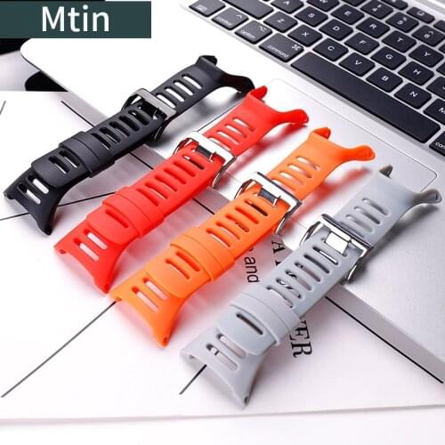 Rubber strap mens pin buckle watch accessories for Suunto Ambit3 Ambit2 Ambit1 outdoor sports waterproof wristband Watchbands