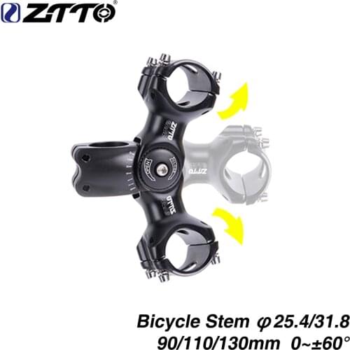 ZTTO Mountain Bike Road Bike bike steering wheel Adjustable Stem 31.8mm 25.4mm 60 Riser 90 110 130mm Fiting For XC Bicycle Parts
