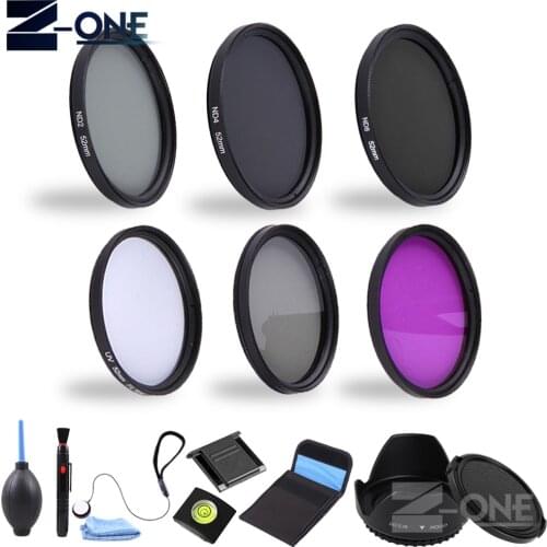 Sonovel UV CPL FLD ND2 4 8 Neutral Density Filter Lens 49 52 55 58 62 67 72 77 MM+lens hood+Lens Cap+Cleaning For Canon Nikon