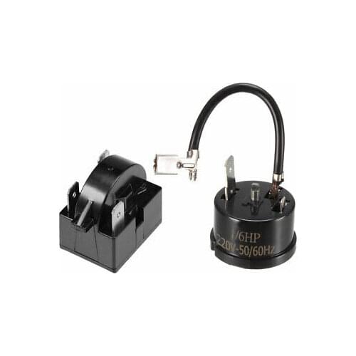 Refrigerator PTC Starter Relay 33 Ohm 2 Pin + Compressor Overload Protector