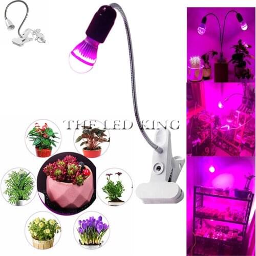 3:1 LED Grow Light bulb Lamp + 360 Degrees Flexible Lamp Holder Clip LED Plant Growth Light for Indoor or Desktop Plants Flower