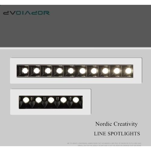 No Flickering Modern LED Recessed Downlight 20W 10W line lamp 85-265V LED Ceiling Spot Light indoor Background lights