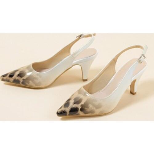 LIHUAMAO Pumps high heels for women pointed toe Wedding Party Dancing Ladies Dress slingback office lady stilletto heels shoes