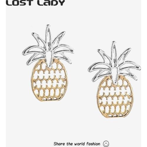 Lost Lady Cute Fruits Stud Earrings Fashion Unusual Earrings for Women Lemon Grape Cherry Trendy Jewelry for Girls Gifts