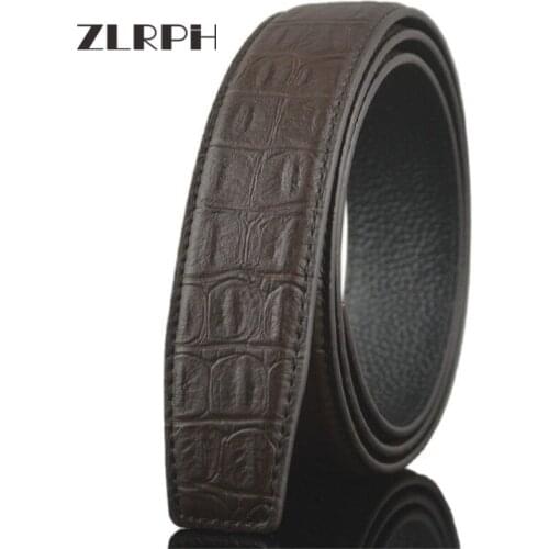 ZLRPH Famous Brand Belt Men 100% Good Quality Cowskin Genuine Luxury Leather Mens Belts,Strap Male Metal Automatic Buckle