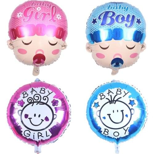 1pcs Baby head Aluminum Foil Balloons Baby Shower Decor Accessories Happy Birthday Party Decoration Supplies Kids Toy Ball Gift