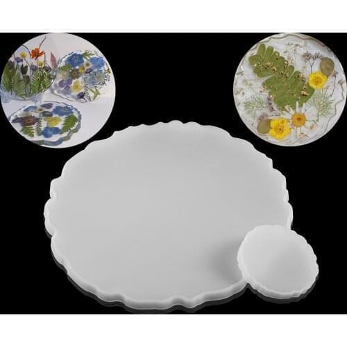 1pcs Irregular Silicone Mold Cup Pad Epoxy Resin Coaster Tea Tray Mirror UV Resin Table Decoration DIY Crystal Molds Food Holder