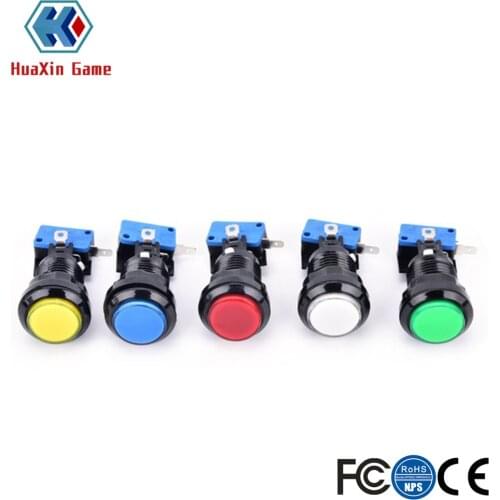 10 Pcs / lot DIY Arcade Parts 5 Colors 30mm Small Black Rim LED Illuminated Push Button With Micro Switch for Arcade Video Game
