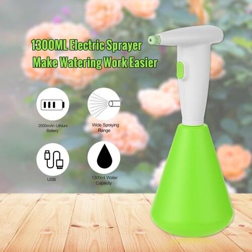 1300ML Electric Sprayer Watering Spraying Sprinkling Can Spray Bottle with Rechargeable 2000mAh Battery for Gardening Watering
