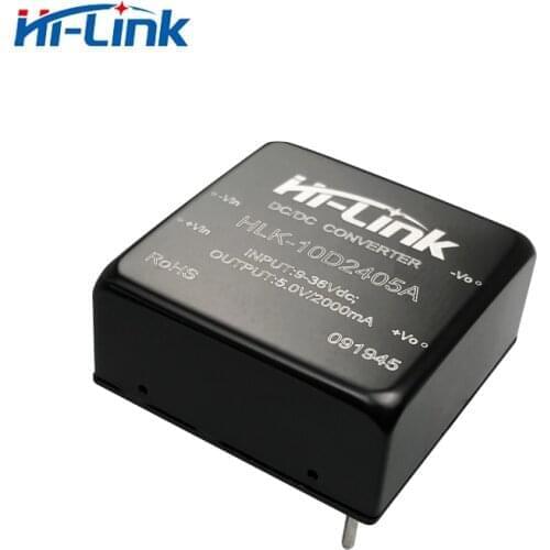 2pcs/lot HiLink 10W DC/DC converter 24V to 5V 2A step down transformer HLK-10D2405A DC DC power supply